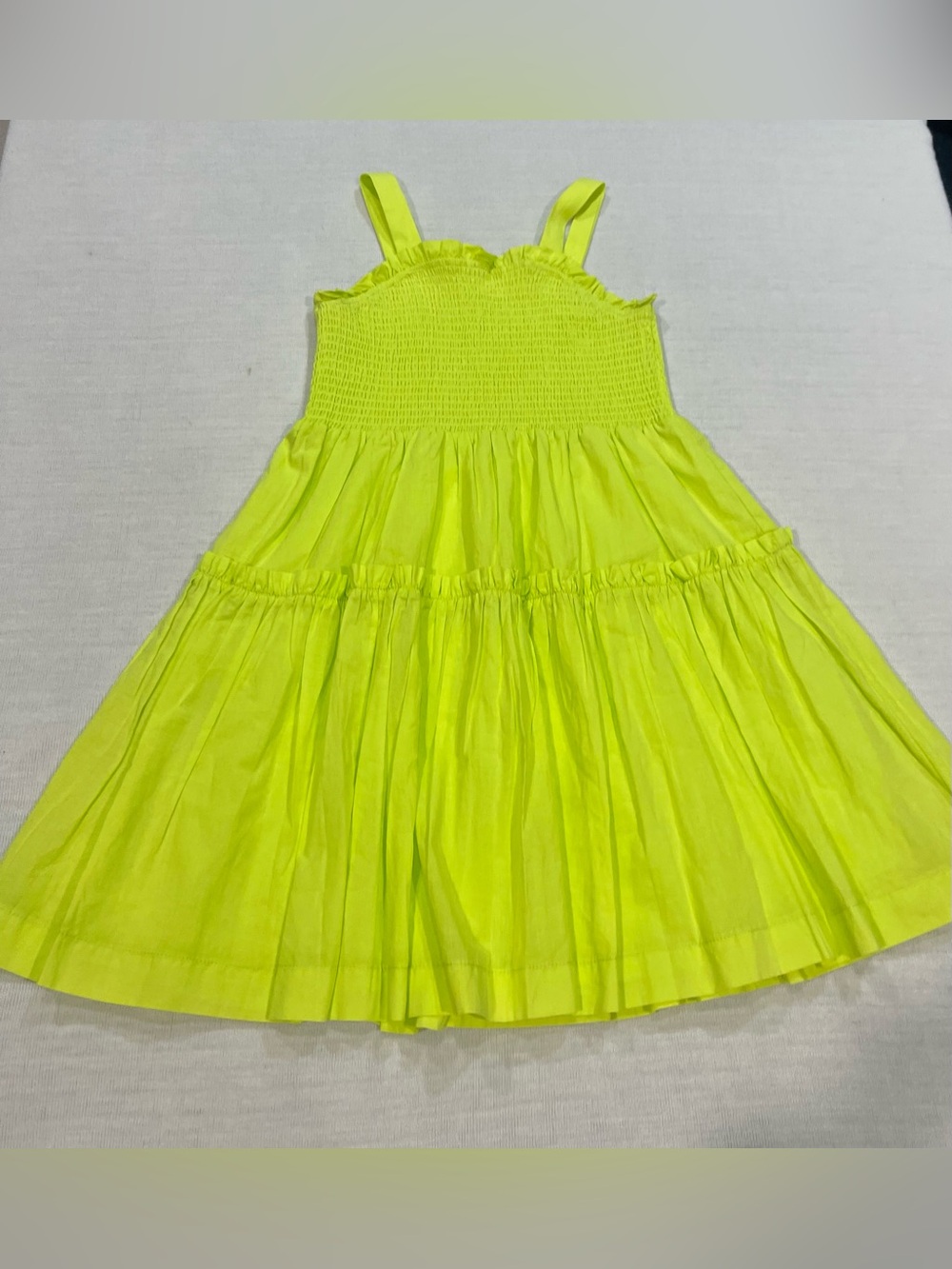 A Loves A Big Girls Neon Lime Green Smocked Tiered Ruffle Sundress Size XL (14)